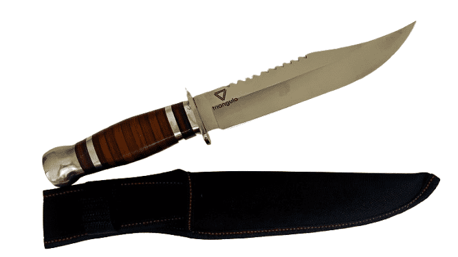 Faca Caça e Pesca Esportiva triangulo Inox com Bainha